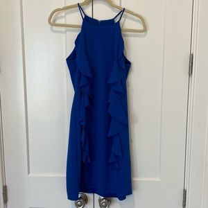 Cobalt blue ruffle straight fit dress size Small